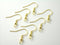 French Earwire with Coil & Metal Ball Bead, Gold Tone Plated, 18mm long - 50 pieces