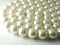 Antique White Glass Pearls, 14mm diameter - Full Strand (30 beads total)