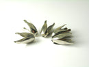 Four Petal Bead Cones, Antique Silver Plated, 13mmx8mm - 10 pcs