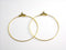 Large Beading Hoops, Gold Tone Plated, 40mm, 22 gauge - 20 pieces