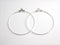 Beading Hoops, Silver Tone Plated, 40mm, 22 gauge - 20 pieces