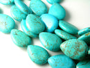 Premium Turquoise Teardrop-shaped Gemstone Beads, 25mmx18mm - 6 pieces