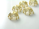 Large Asymmetrical Bead Caps, 18k Gold Plated, 14.5mmx7.5 - 2 pieces (Limited supply)