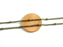 Finished Curb Link Satellite Seed Beads Chain Necklace with attached Findings, Antiqued Brass, 2mmx1.5mm - 10 feet