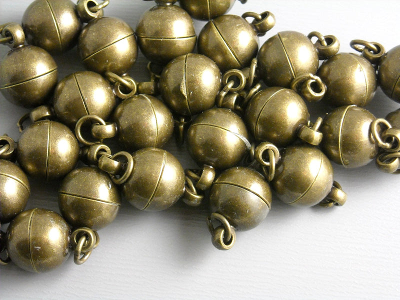 Magnetic Clasps - Antique Bronze or Silver - 14mm x 8mm - 4 pcs - Choose your plating - Pim's Jewelry Supplies