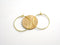 Wineglass Hoop Earrings, 14k Gold Plated, 20mm - 2 pieces (1 pair)