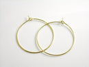 Wineglass Hoop Earrings, 14k Gold Plated, 34mm diameter - 2 pieces (1 pair)