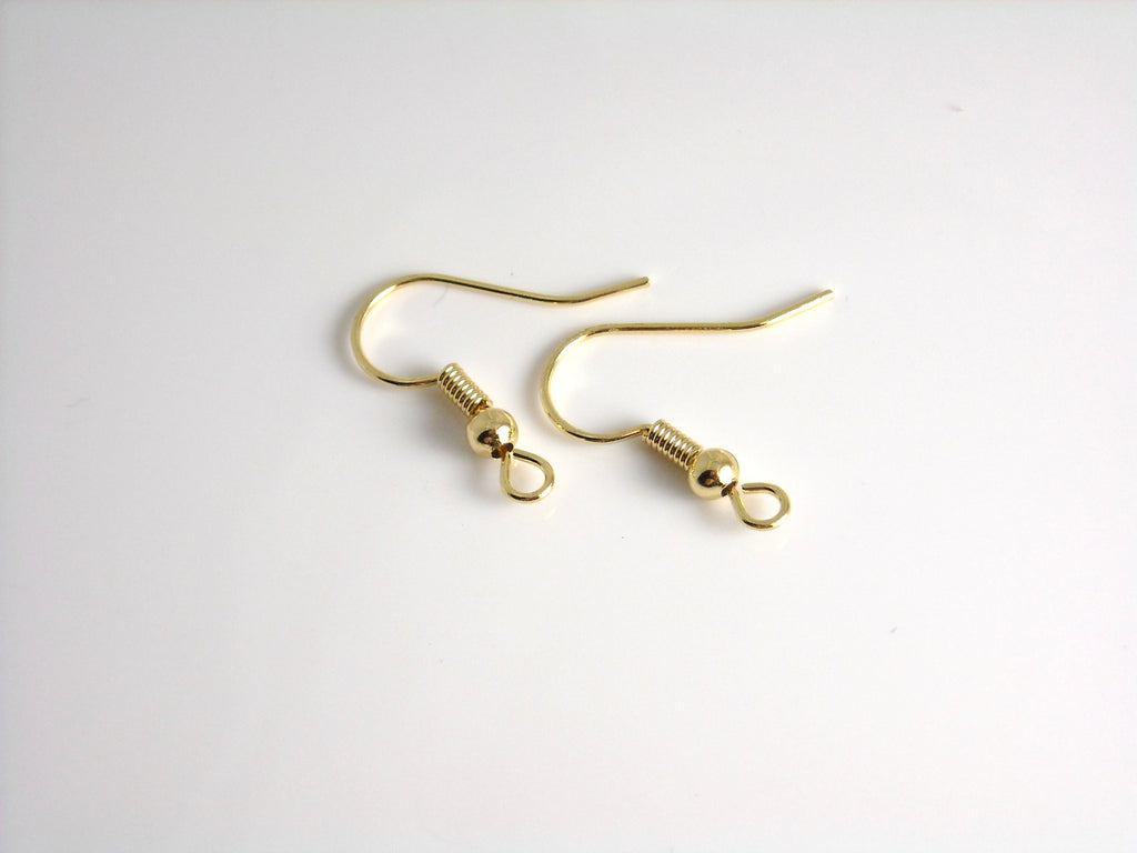 18k Gold Earring Hooks With Eyepin Bead Caps, Yellow Karat Gold Solid 18ct  Oro French Earwire Dangle Pearl Earrings - Jewelry Findings & Components -  AliExpress