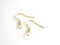 French Coil Base Earwire, 18k Gold Plated Sterling Silver, 15mm long - 6 pieces