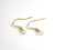 French Coil Base Earwire, 18k Gold Plated Sterling Silver, 15mm long - 6 pieces