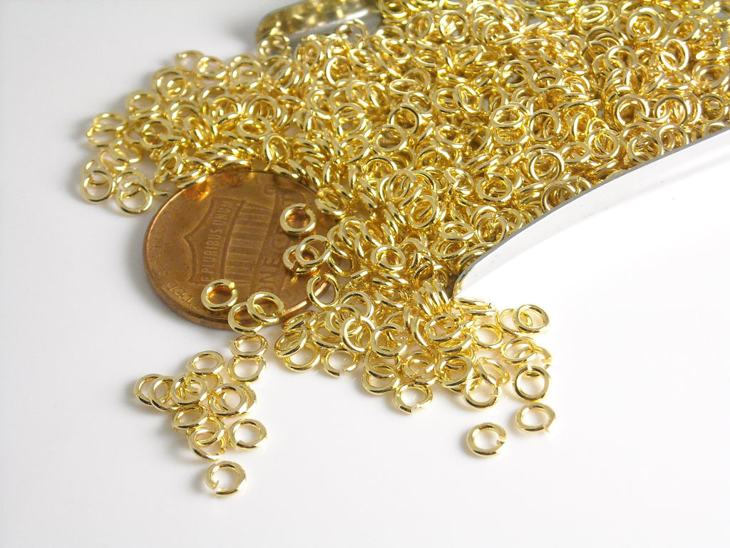 14K Solid Gold Round Open Jump Rings 22 Gauge .65mm Chain Ends