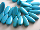 Large Teardrop Shaped Howlite Beads, (Color Options,) 25mmx10mm - 10 pieces