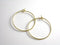 Wineglass Hoop Earrings, 14k Gold Plated, 25mm - 2 pieces (1 pair)