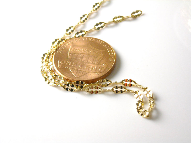 Finished Peanut Link Chain Necklace, 18k Gold Plated, 4mmx2mm links, Choose Length(s)/Qty.