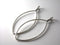 Large Horse Eye Earwire Dangles, Silver Tone Plated Zinc Alloy, 73mmx33mm - 2 pieces