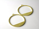 Durable Raw Brass Horizon Ring Pendants, Non-plated, 23mm diameter - 2 pieces