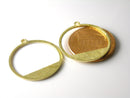 Durable Raw Brass Horizon Ring Pendants, Non-plated, 23mm diameter - 2 pieces
