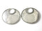 Round Tibetan Style Disc Dangles, Antique Silver Plated, 32mm - 2 pcs