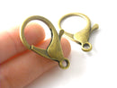 Extra Large Lobster Clasps, Antique Bronze Plated, 35mmx24mm - 2 pieces