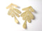 Durable Gold Brushed Leaf Shape Pendants, 18k Gold Plated, 61mmx27mm- 2 pieces