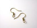 Raw Brass French Earwire plus Coil Base, 17mm long - 20 pcs