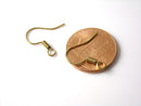 Raw Brass French Earwire plus Coil Base, 17mm long - 20 pcs