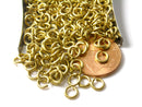 Open Cut Raw Brass Jump Rings, Two Size Options: 5mm, 6mm or 8mm - 50 pcs