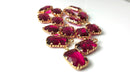 Ruby, Citrine, Faux Rhinestone Bezel Settings, 19mm Emerald Cut - 2 pieces