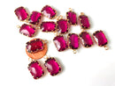 Ruby, Citrine, Faux Rhinestone Bezel Settings, 19mm Emerald Cut - 2 pieces