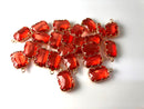 Ruby, Citrine, Faux Rhinestone Bezel Settings, 19mm Emerald Cut - 2 pieces