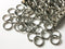 Rough Textured Petite Ring Links, Dark Silver Tone Plated, 8mm diameter - 50 pieces