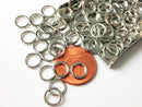 Rough Textured Petite Ring Links, Dark Silver Tone Plated, 8mm diameter - 50 pieces
