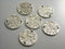 Antiqued Silver Plated Textured Discs - 6 pcs - Pim's Jewelry Supplies