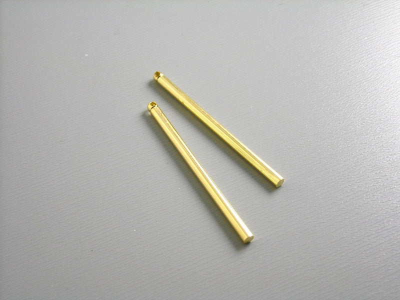 Charm - Gold Plated - 14k Gold Bar - 35mm - 2 pcs - Pim's Jewelry Supplies