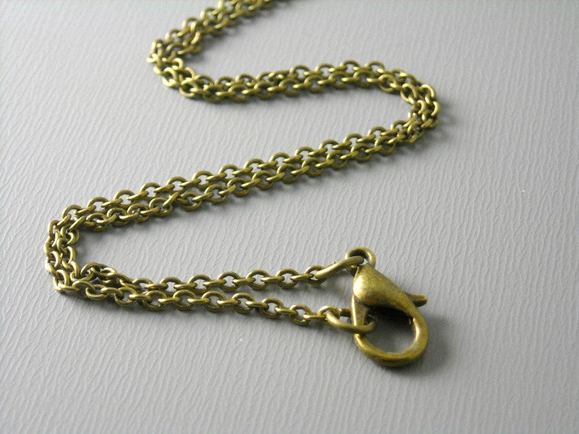 Finished Brass Fine Cable Link Necklace with attached Findings