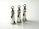 Lighthouse Charms, 3D Antique Silver Nautical Charm, 25mm x 8mm - 3 pieces