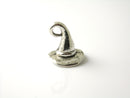 Mini Wizard Hat, 3D Charms, Antique Silver Plated - 6 Charms