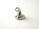 Mini Wizard Hat, 3D Charms, Antique Silver Plated - 6 Charms