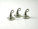 Mini Wizard Hat, 3D Charms, Antique Silver Plated - 6 Charms