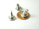 Mini Wizard Hat, 3D Charms, Antique Silver Plated - 6 Charms