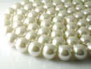 Glass Pearl - Antique White Color - 14mm - Full Strand (~30 beads)