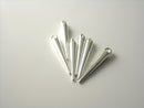 Mini Spike Charms, Bright Silver Plated, 22mm - 6 pieces