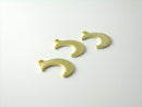 24k Gold Plated, Crescent Moon Charm, Pendant, 15mm x 11mm, 3 charms