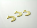 24k Gold Plated, Crescent Moon Charm, Pendant, 15mm x 11mm, 3 charms