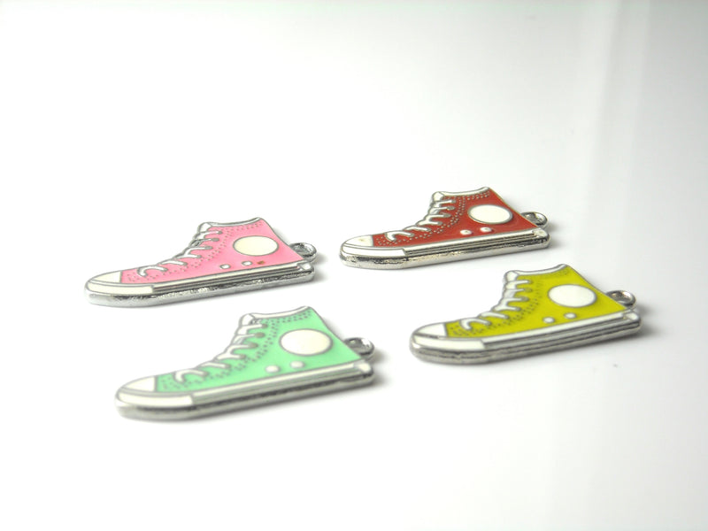 Enameled High Top Sneaker Charms, More Color Options, 30mmx15mm - 2 pieces