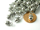 Mini Acorn Charms, Fall DIY Jewelry Supply, Antique Silver Plated, 14mm x 7mm - 10 pieces
