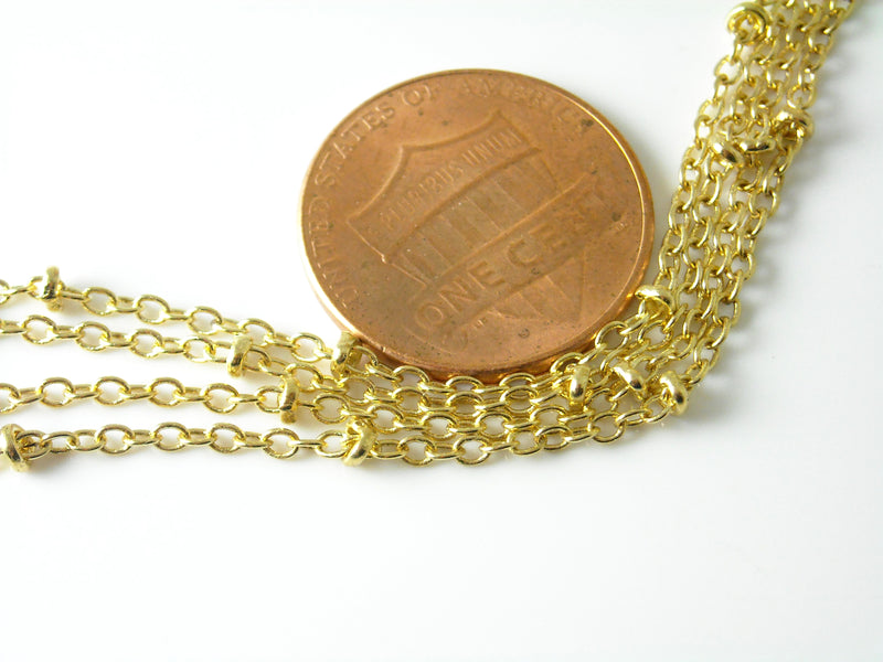 Satellite Chain, Light Gold Plated, 2mm x 1.7mm - 10 feet