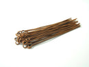 Antique Copper Plated Eye Pins, 50mm (2 inches,) 21 gauge - 50 pins