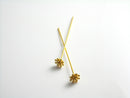 18k Gold Plated Flower Bud Head Pins, 21 Gauge, 54mm Long (98 Pins)