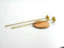 18k Gold Plated Flower Bud Head Pins, 21 Gauge, 54mm Long (98 Pins)